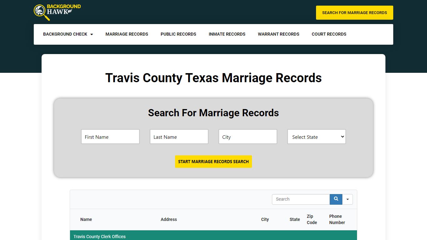 Marriage Records in Travis County , Texas