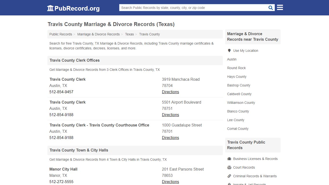 Free Travis County Marriage & Divorce Records (Texas ...